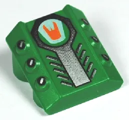 Brick, Modified 2 x 2 No Studs, Sloped with 6 Side Pistons Raised with Scratch Pattern