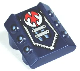 Brick, Modified 2 x 2 No Studs, Sloped with 6 Side Pistons Raised with Rip Pattern