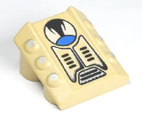 Brick, Modified 2 x 2 No Studs, Sloped with 6 Side Pistons Raised with Duster Pattern