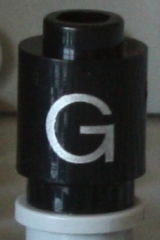 Brick, Round 1 x 1 with Silver Capital Letter G Pattern on Both Sides