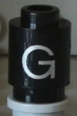 Brick, Round 1 x 1 with Silver Capital Letter G Pattern on Both Sides