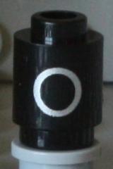 Brick, Round 1 x 1 with Silver Capital Letter O Pattern on Both Sides