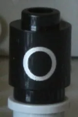 Brick, Round 1 x 1 with Silver Capital Letter O Pattern on Both Sides