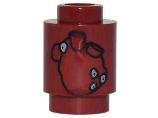 Brick, Round 1 x 1 with Human Heart Pattern