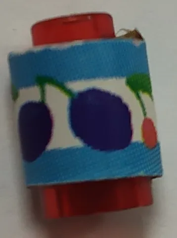 Brick, Round 1 x 1 with Cherries and Plums Label Pattern (Sticker) - Set 3159