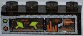 Brick 1 x 4 without Bottom Tubes with Alien Spaceships on Monitor Pattern (Sticker) - Set 7648