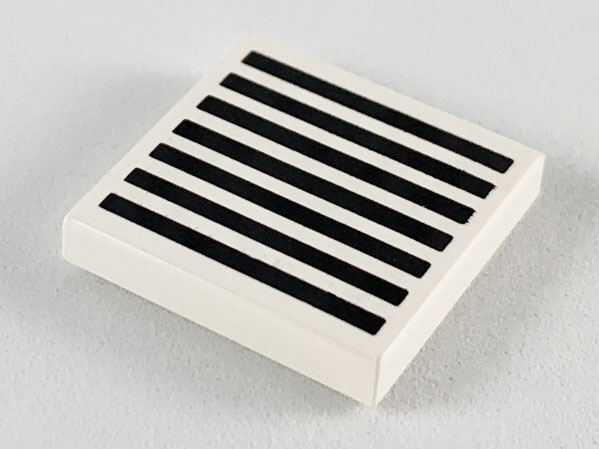 Tile 2 x 2 with Black Grille with 7 Lines Pattern