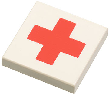 Tile 2 x 2 with Red Cross Pattern