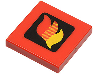 Tile 2 x 2 with Classic Fire Logo Small Pattern