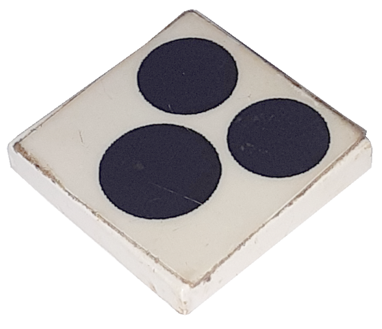 Tile 2 x 2 with 3 Black Circles, Stove Top Burners Pattern (Sticker) - Sets 6365 / 6372 / 6374