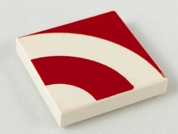 Tile 2 x 2 with Red Quarter Rings Pattern