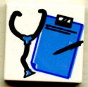 Tile 2 x 2 with Blue and Black Stethoscope, Clipboard, and Pen Pattern