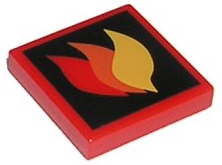 Tile 2 x 2 with Classic Fire Logo Large Pattern