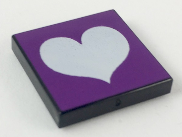 Tile 2 x 2 with Light Violet Heart on Purple Background Pattern