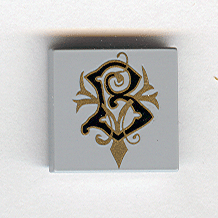 Tile 2 x 2 with Coat of Arms Beauxbatons Pattern