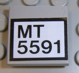 Tile 2 x 2 with 'MT 5591' Pattern (Sticker) - Set 5591