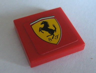 Tile 2 x 2 with Ferrari Logo Pattern (Sticker) - Set 8386