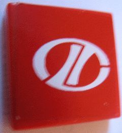 Tile 2 x 2 with White Stylized 'LT' Racing Logo Pattern (Sticker) - Set 8440