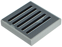 Tile 2 x 2 with Black Grille and Wear Marks on Dark Bluish Gray Background Pattern Model Left Side (Sticker) - Sets 7256 / 7283