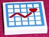 Tile 2 x 2 with Hospital Graph with Heart Pattern (Sticker) - Sets 5874 / 5875 / 5876