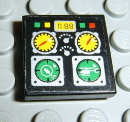 Tile 2 x 2 with Avionics Helicopter Controls Pattern (Sticker) - Set 8253