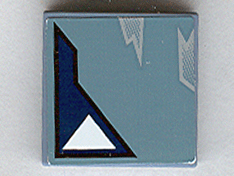 Tile 2 x 2 with One White Triangle and Wear Marks Adjacent Pattern (Sticker) - Sets 7252 / 7283
