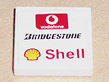 Tile 2 x 2 with Vodafone, Bridgestone and Shell Logos Pattern (Sticker) - Sets 8362 / 8375