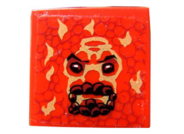 Tile 2 x 2 with Face of Sirius Black in Fireplace Pattern (Sticker) - Set 5378