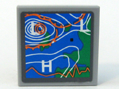 Tile 2 x 2 with Weather Map Pattern (Sticker) - Set 7739