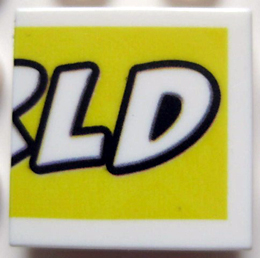 Tile 2 x 2 with LEGO World Pattern Large Right