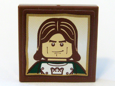 Tile 2 x 2 with Castle Soldier Portrait Pattern (Sticker) - Set 10193