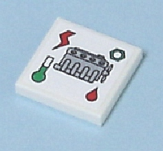 Tile 2 x 2 with Engine and Service Indicators Pattern (Sticker) - Set 7642