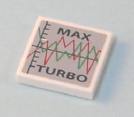 Tile 2 x 2 with Graph and 'MAX TURBO' Pattern (Sticker) - Set 7642