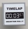 Tile 2 x 2 with 'TIMELAP 00:03:57 MOUNTAIN RALLY' on White Pattern (Sticker) - Set 8124