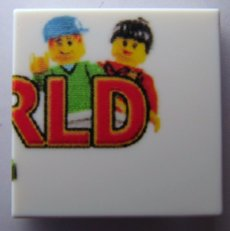 Tile 2 x 2 with LEGO World Logo Right Half Pattern