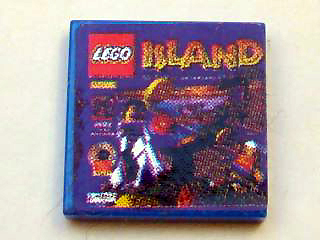 Tile 2 x 2 with LEGO Island Game Pattern (Sticker) - Set 3142