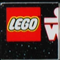 Tile 2 x 2 with Star Wars Mosaic Falcon and X-wing Pattern  1 - LEGO Logo, Start of 'S' and 'W'