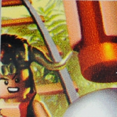 Tile 2 x 2 with Indiana Jones Raiders Pattern 17 - Female Native, Whip Handle