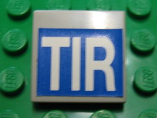 Tile 2 x 2 with White 'TIR' on Blue Background Pattern (Sticker) - Set 5571
