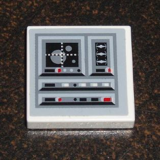 Tile 2 x 2 with SW Star Destroyer Control Panel Pattern Starboard Side (Sticker) - Set 6211