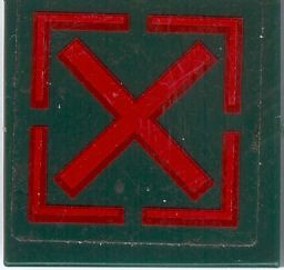 Tile 2 x 2 with Red Square and 'X' Pattern (Sticker) - Set 7626