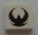 Tile 2 x 2 with Black Exo-Force Logo Pattern (Sticker) - Sets 7705 / 7709