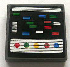 Tile 2 x 2 with Multicolor Rectangles and Circles on Screen (Race Position) Pattern (Sticker) - Set 8672