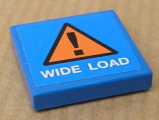 Tile 2 x 2 with 'WIDE LOAD' and Orange Warning Triangle Pattern (Sticker) - Set 8147