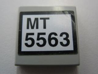 Tile 2 x 2 with 'MT 5563' Pattern (Sticker) - Set 5563