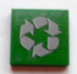 Tile 2 x 2 with Gray Recycling Arrows Pattern (Sticker) - Set 8404