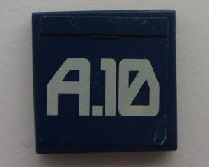 Tile 2 x 2 with Stylized White 'A.10' Pattern (Sticker) - Set 8103