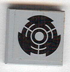 Tile 2 x 2 with Black Broken Circle Pattern (Sticker) - Set 7709