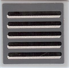 Tile 2 x 2 with Black and Silver Grille on Dark Bluish Gray Background Pattern (Sticker) - Set 7661