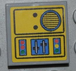 Tile 2 x 2 with Crane Control Panel with Speaker Pattern Model Left Side (Sticker) - Set 4645